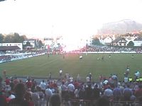 Lo stadio, sullo sfondo torciata tedesca