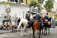 La polizia pattuglia le strade di Campinas dopo l'omicidio del tifoso del Ponte Preta