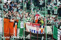 2004/2005 Milan/Celtic Glasgow: i tifosi scozzesi con la bandiera della Roma