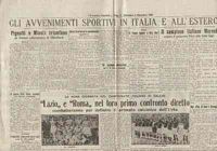 L'annuncio del
                  primo derby (tratta da Laziowiki.org)