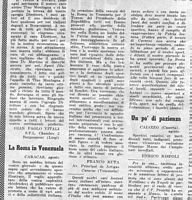 Lettera sulla
                  tourne venezuelana della Roma dell'estate 1956