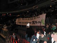 Striscione dei tifosi dell'Hammarby a una partita di Hockey