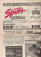 18 gennaio 1961 Koln/Roma, programma