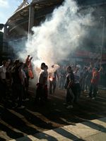 Ultras Roma fuori
                  lo stadio